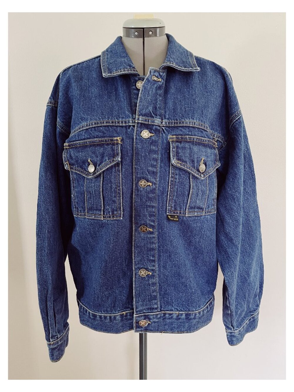 VTG 90s Dr Martens Air Wair Sz M Mens Denim Jacket Made in USA